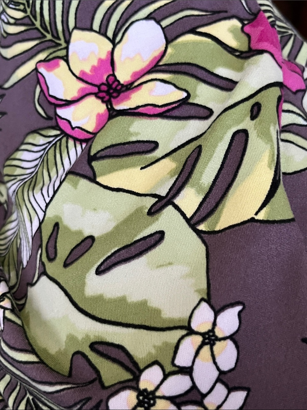 Sleeveless Tropical Floral Jumpsuit in Gray with Pink & Green - Picture 8 of 8